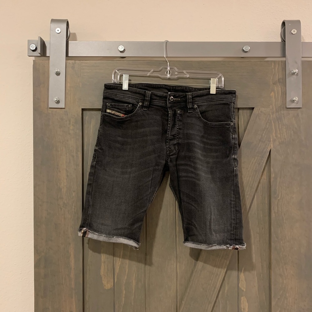 Diesel black jean shorts (Size 31)